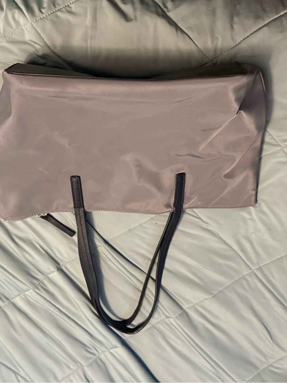 kate spade Lavender Gray Nylon Tote with Black Handles
